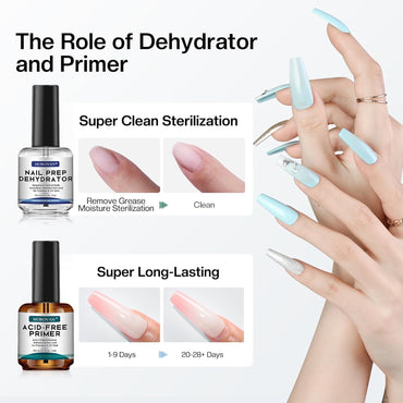 Morovan Professional Nail Dehydrator & Acid-Free Primer Set 0.5oz