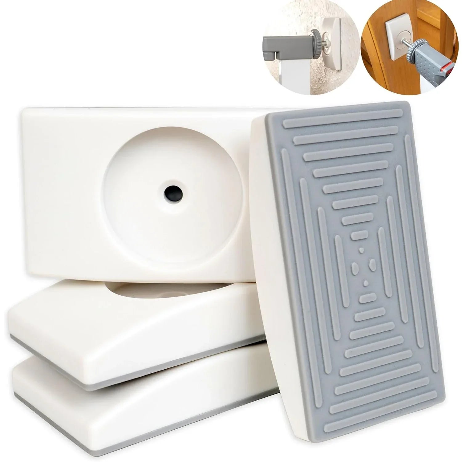 White Door Wall Protection Pads – 4‑Piece Press‑On Screw Set - Gomix Brands Outlet