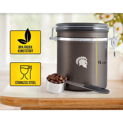Barista Legends Airtight Stainless Steel Coffee Jar 500g with Calendar