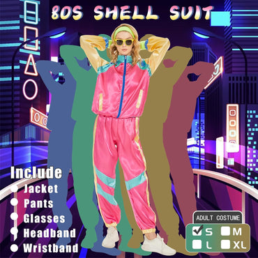 Hereneer Retro 80s 90s Pink Tracksuit with Accessories