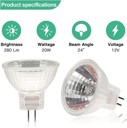 Simusi GU4 MR11 12V 20W Halogen Spot Light – 12 Pack Warm White