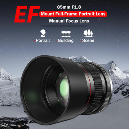 BENOISON 85mm f/1.8 Manual Focus Telephoto Portrait Lens for Canon EF