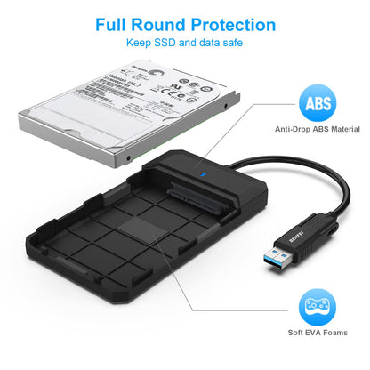 BENFEI 000346black 2.5 Inch SATA to USB Hard Drive Enclosure