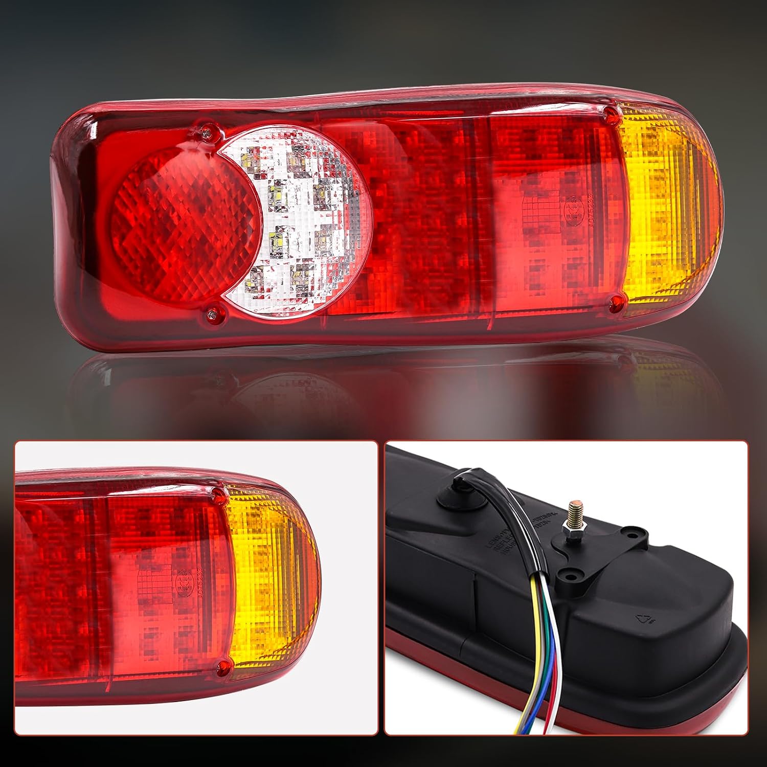 Ygmylandbb RGUS*WEIDENG 46 LED Trailer Tail Lights 12V 2-Pack