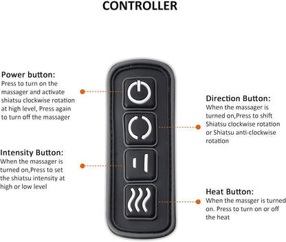 Snailax Cordless Shiatsu Neck and Back Massager with Heat