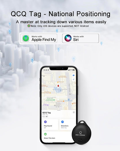 QING CAOQING Air Tracker Tag 2-Pack Locate App iOS Only Keyring Included