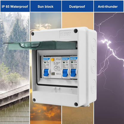 AXOTEN IP65 Surface Mount Fuse Box, 5 Modules, 40A