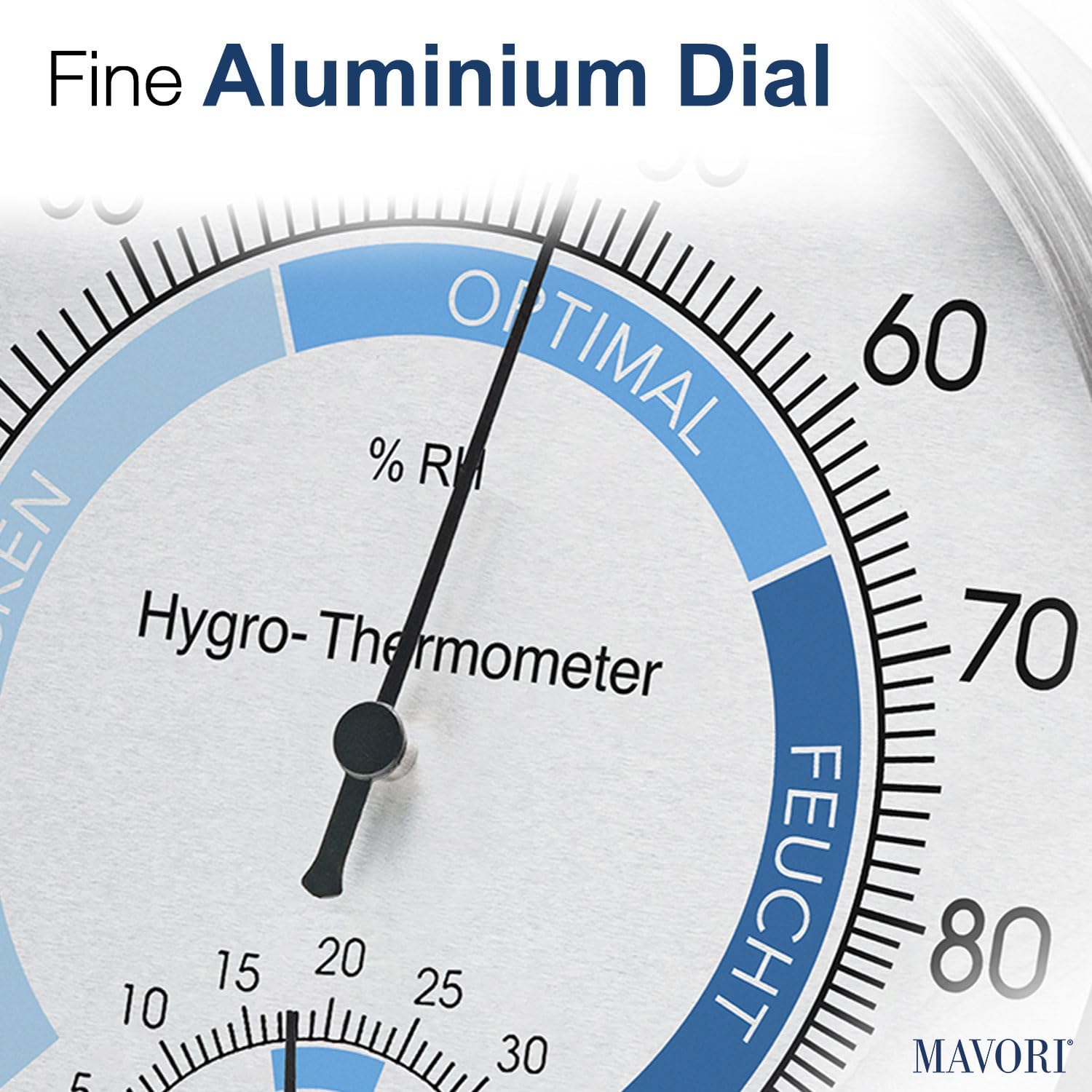 MAVORI Stainless Steel Analog Hygrometer Thermometer – High Accuracy Indoor