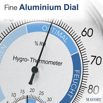 MAVORI Stainless Steel Analog Hygrometer Thermometer – High Accuracy Indoor