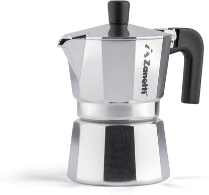 Zanetti Mama Aluminium Espresso Maker – 1‑Cup Moka Pot with Anti‑Drip