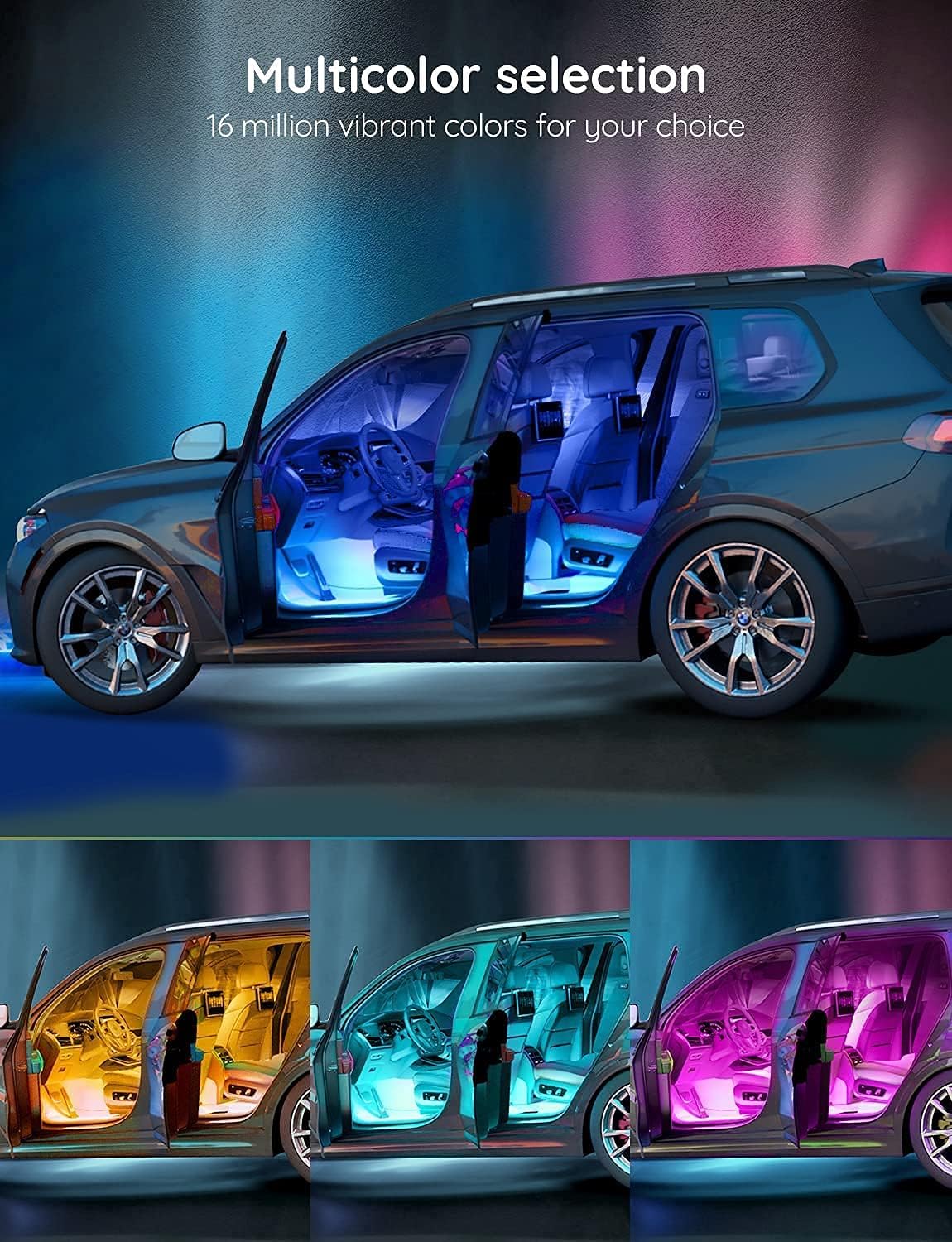 Govee H61140A2UKN RGB Car LED Strip Light Kit 4-Piece 22cm