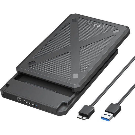 iDsonix 2.5-inch USB 3.0 Hard Drive Enclosure - Black, Tool-Free - Gomix Brands Outlet