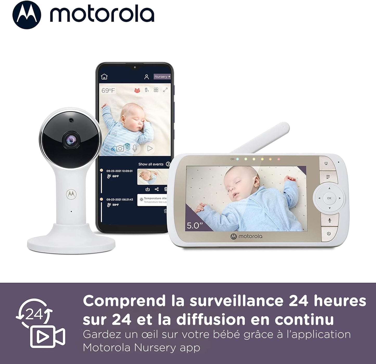 Motorola VM65X Connect Full HD Wi-Fi Baby Monitor with Flexible Mount