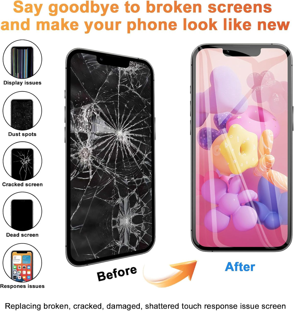 EFAITHFIX OLED Screen Replacement for iPhone 14 Plus