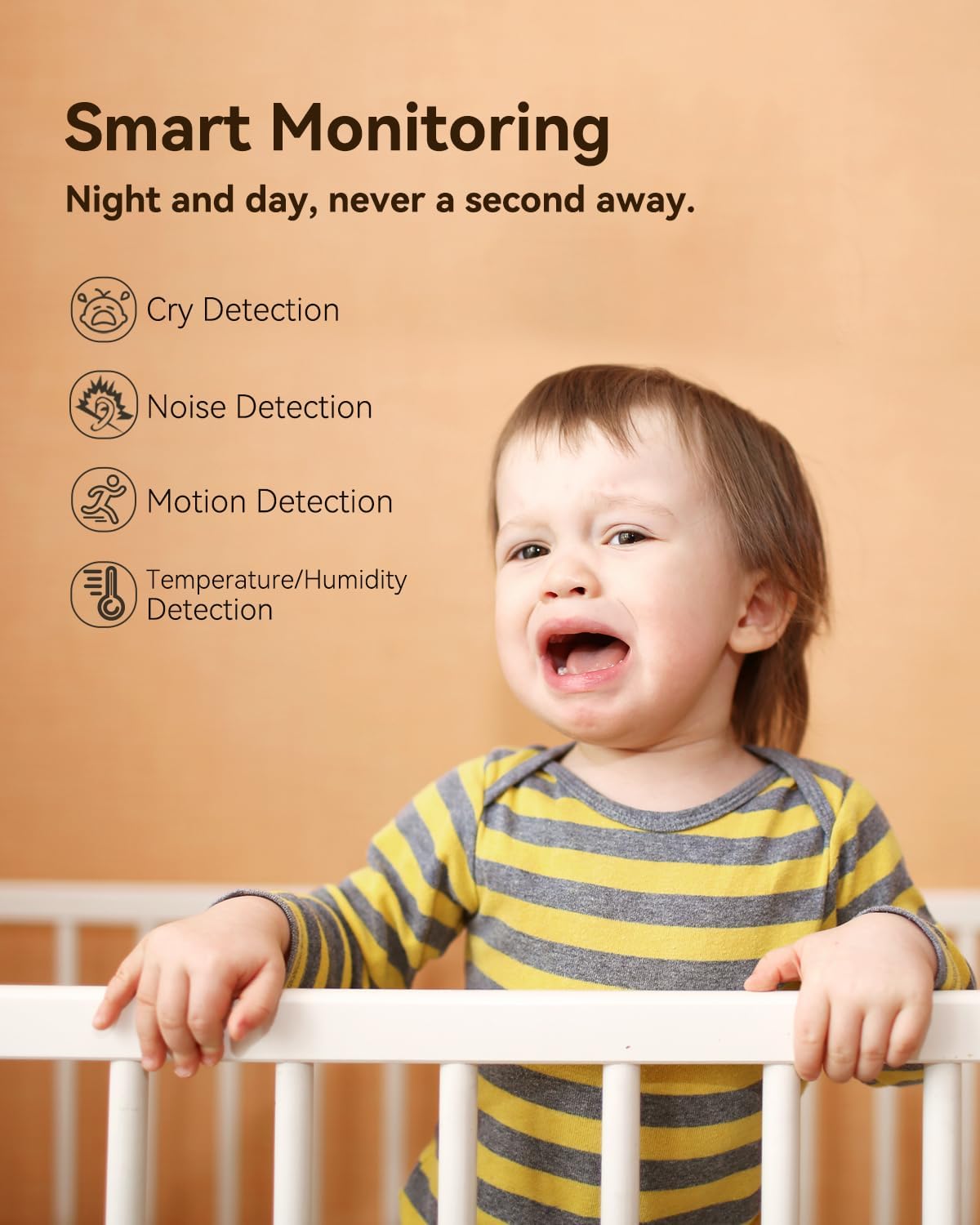COCOCAM 2K WiFi Baby Monitor 355° Pan & Night Vision