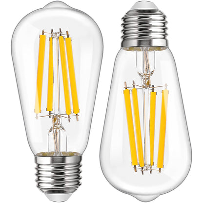 Genixgreen E27 LED ST58 Edison Bulbs: 12W Retro Style Globe Filament Warm White