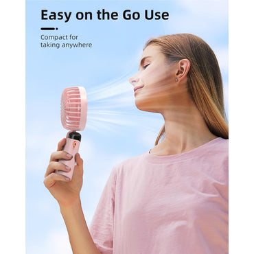 Koonie Portable Handheld Fan: 5-Speed Rechargeable Battery Operated Mini Desk Fan