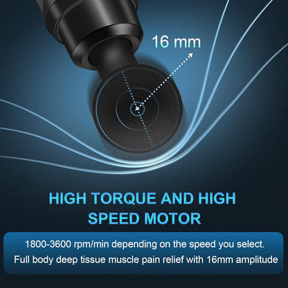 Zerolia 30-Speed Quiet Massage Gun with LCD and 10 Attachments