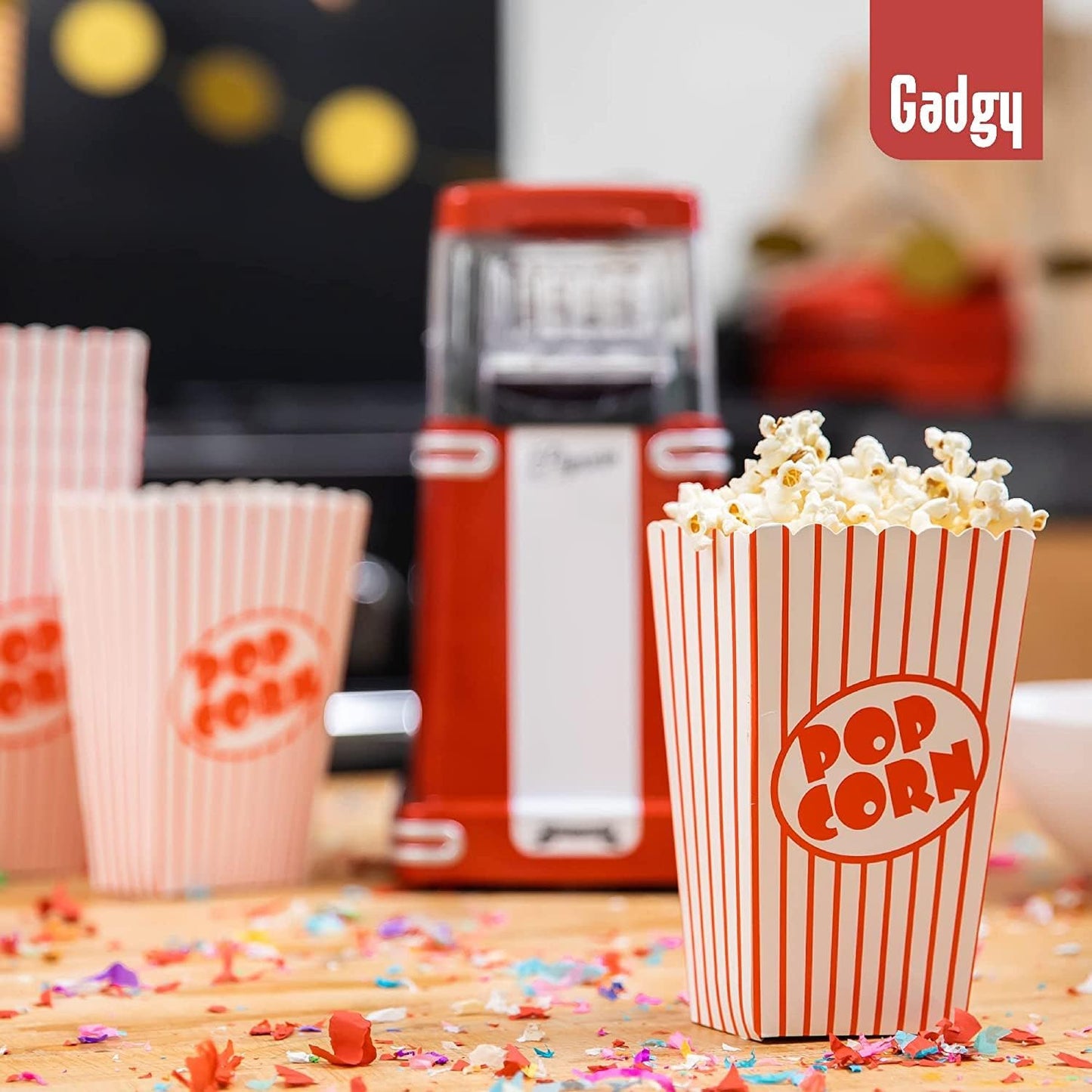 Gadgy Retro Hot Air Popcorn Maker Red GG0732