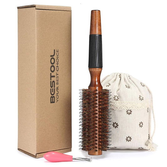 BESTOOL Boar Bristle Round Hair Brush: 2.2-inch for Blowouts, Shine, Volume