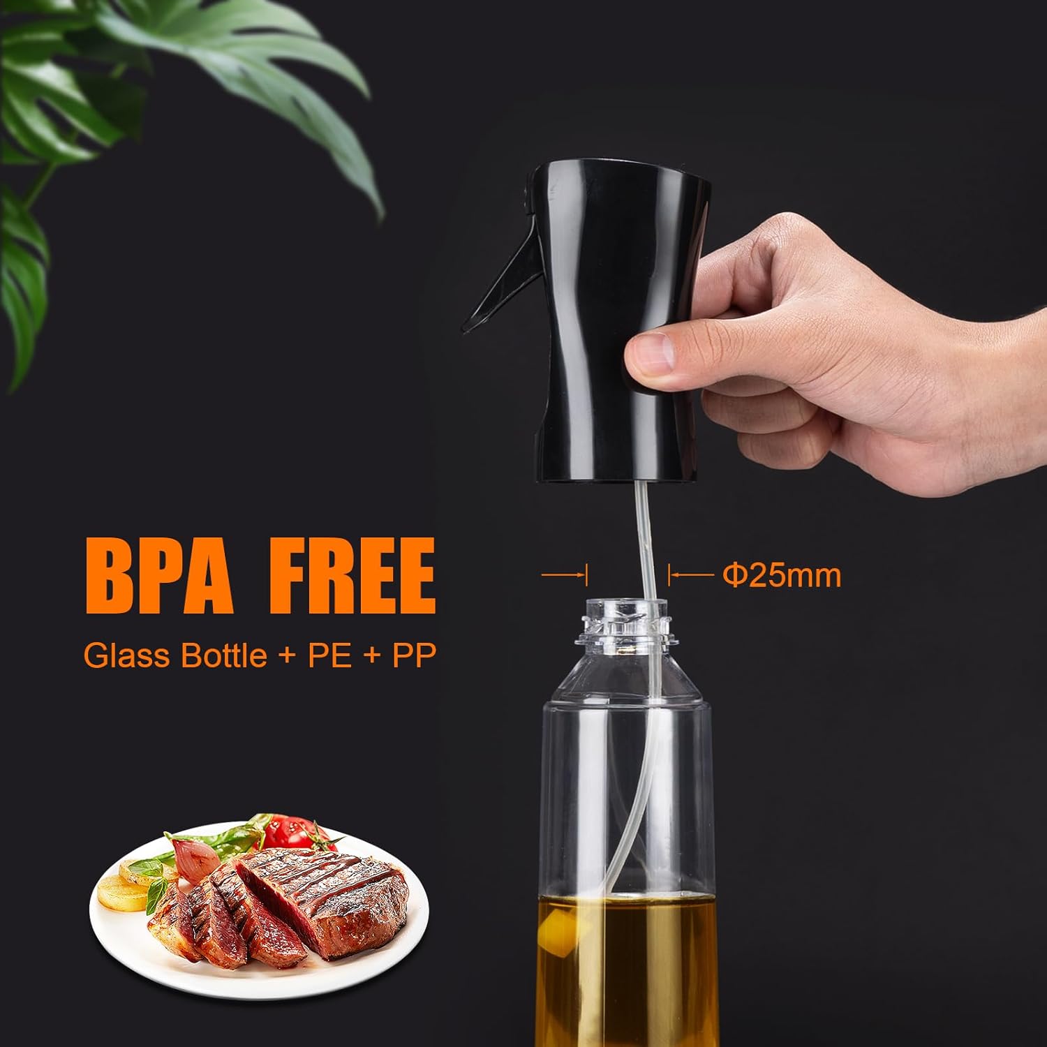 GRIFEMA 300ml Oil Sprayer Bottle for Cooking, BBQ, and Salads