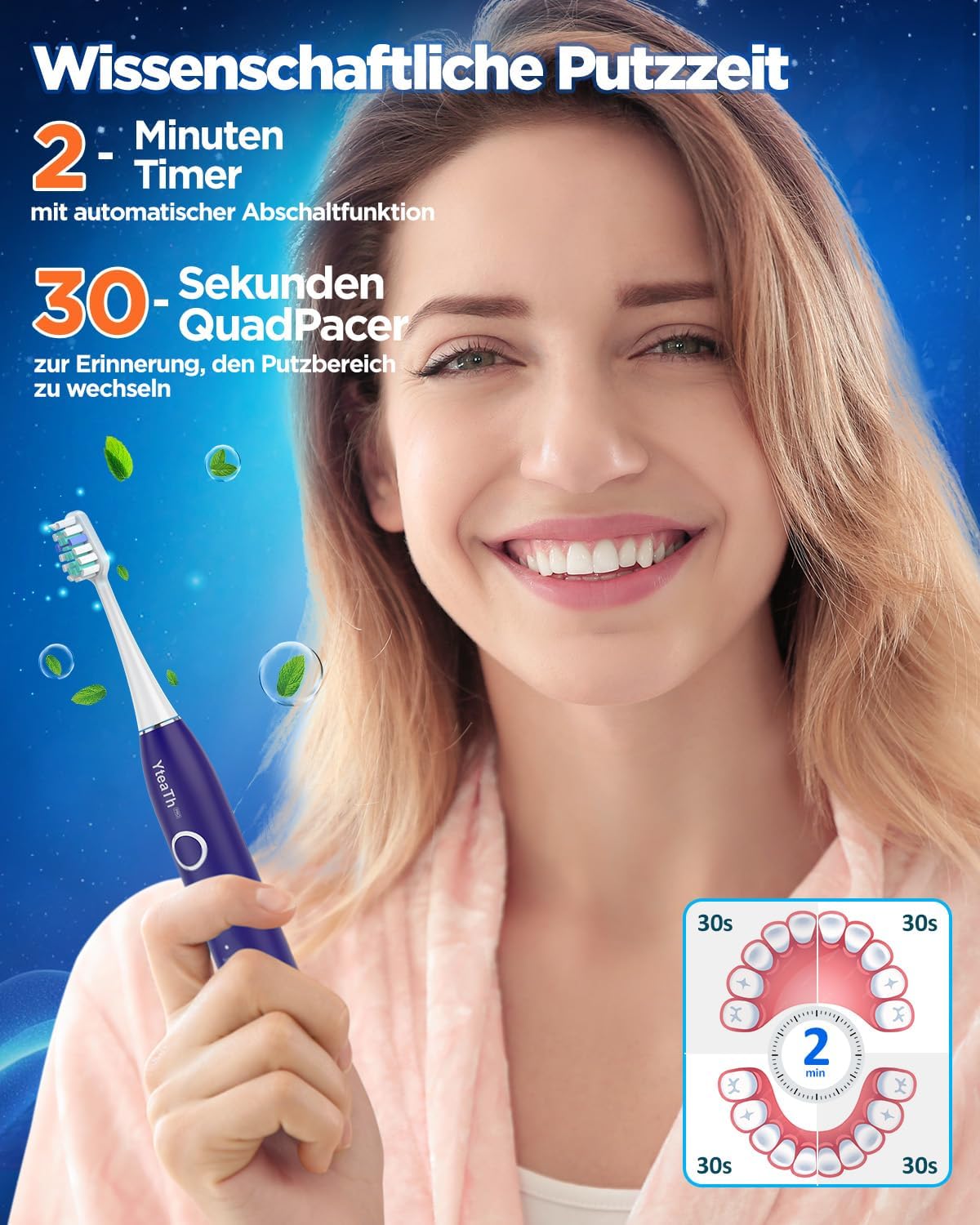 YTEATH PRO Y08U Sonic Electric Toothbrush with 8 Heads