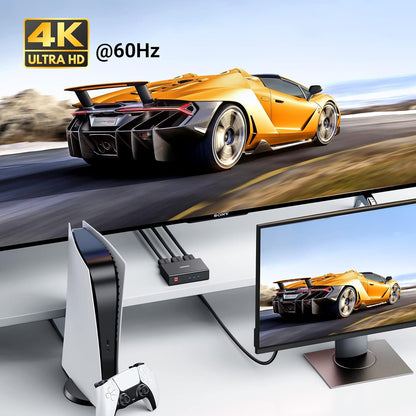 UGREEN 90513 1 in 2 Out 4K@60Hz HDMI Splitter for Dual Monitors Black