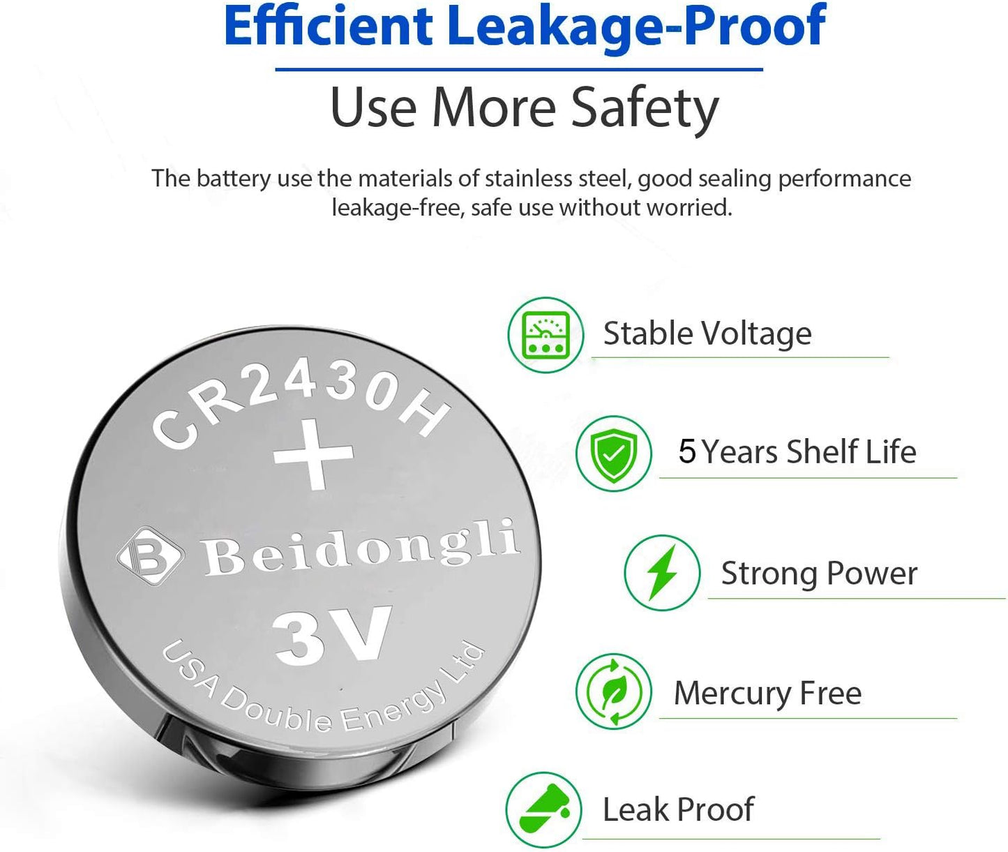 Beidongli CR2430 3V Lithium Button Cell Batteries 20 Pack