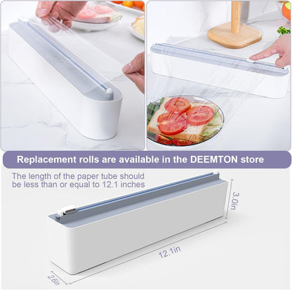 DEEMTON Magnetic Aluminium Foil & Plastic Wrap Dispenser with Cutter