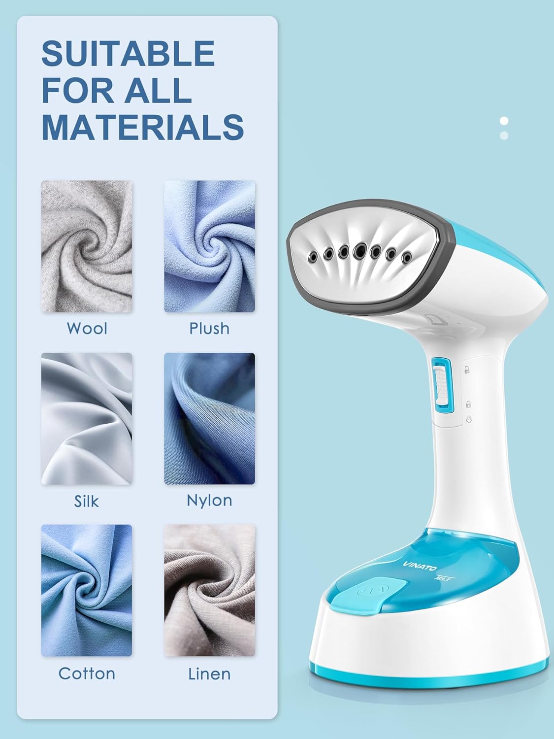 VINATO AJ-2241A Garment Steamer Compact Portable Lightweight Blue