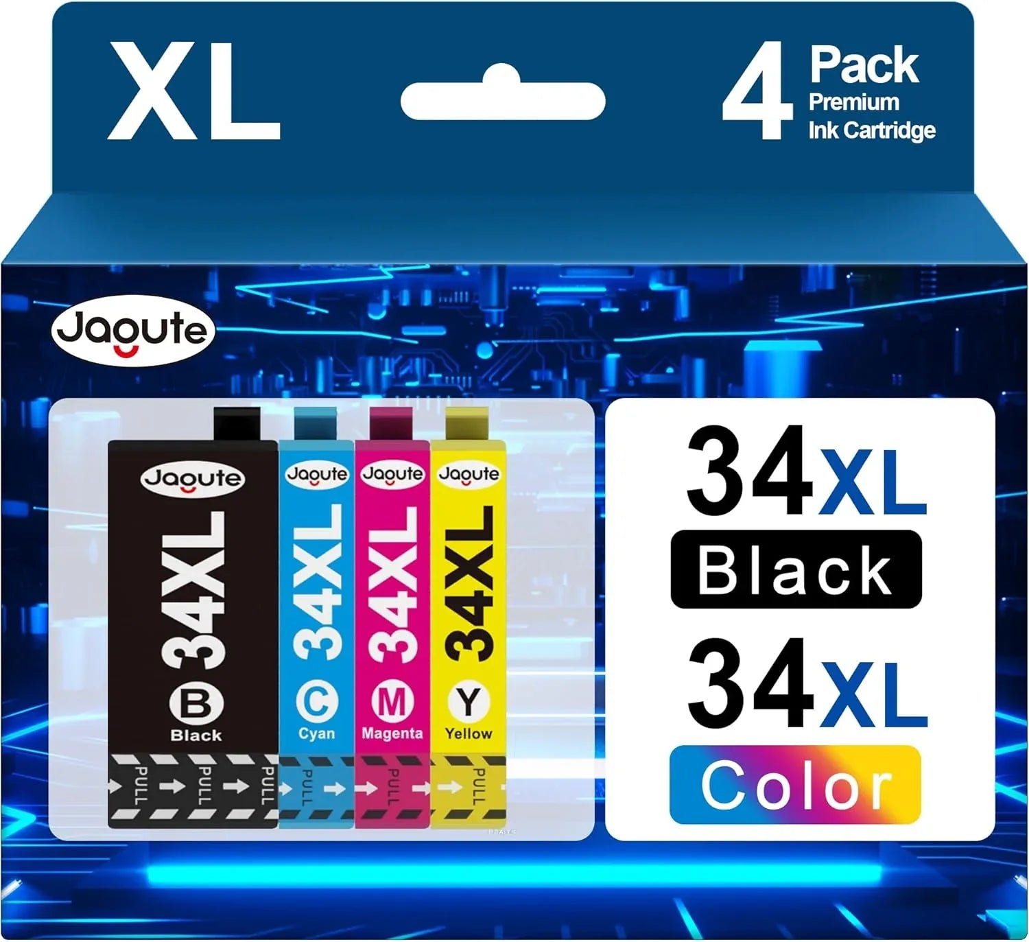 Jagute 34XL Ink Cartridges for Epson WorkForce Pro Printers - Gomix Brands Outlet