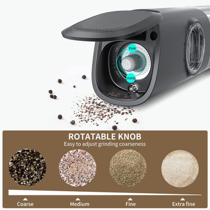 CIRCLE JOY Automatic Stainless Steel Salt & Pepper Grinder Set