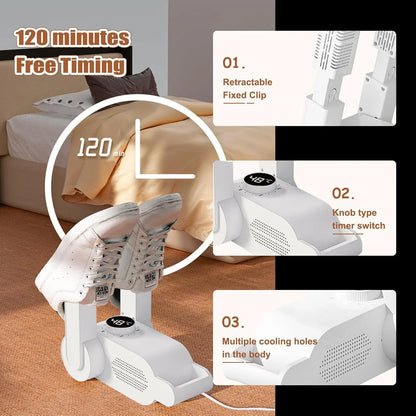 EPROICKS Portable Electric Shoe Dryer with Timer and Antibacterial Light - Gomix Brands Outlet