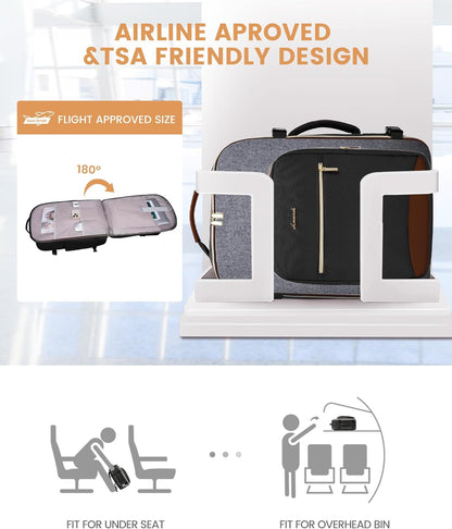 LOVEVOOK 40L Waterproof Travel Backpack with Laptop Sleeve for Hand Luggage