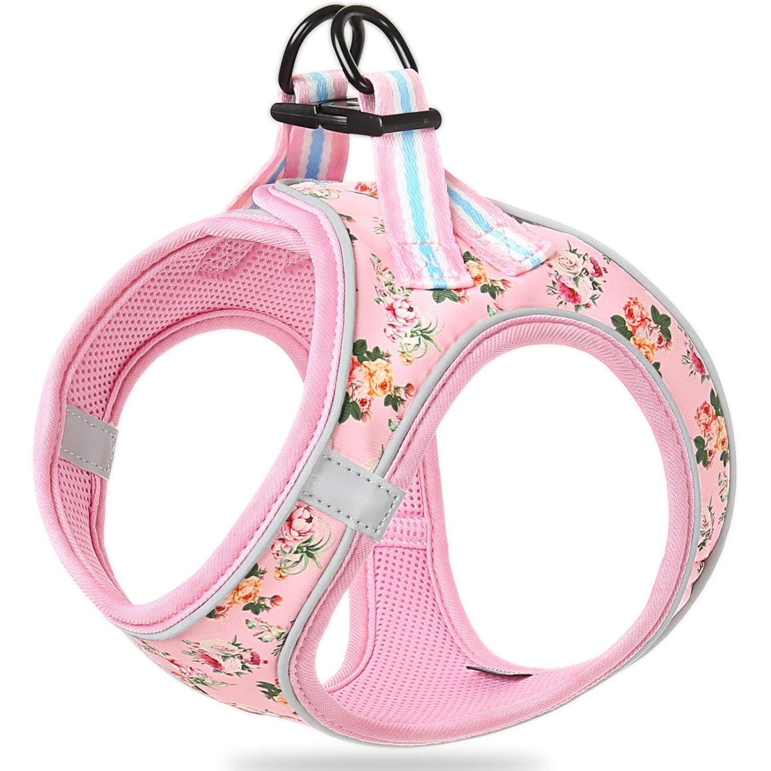 HEELE Dog Harness Soft Mesh Vest for Small Medium Dogs - Pink Flower