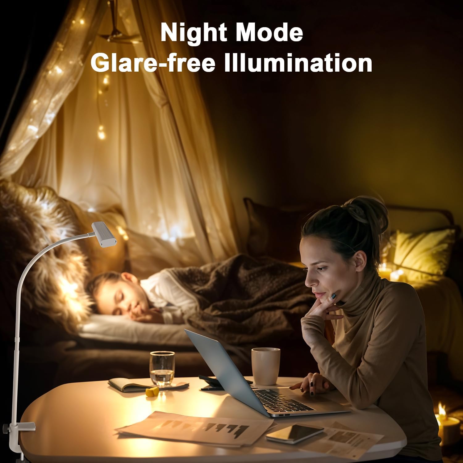 iFalarila 160 LED Desk Lamp with Remote Control, 70cm Adjustable Gooseneck, USB Powered