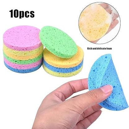 Fodlon Face Wash Sponge, Natural Cellulose Cleansing Sponge for Facial Spa Massage