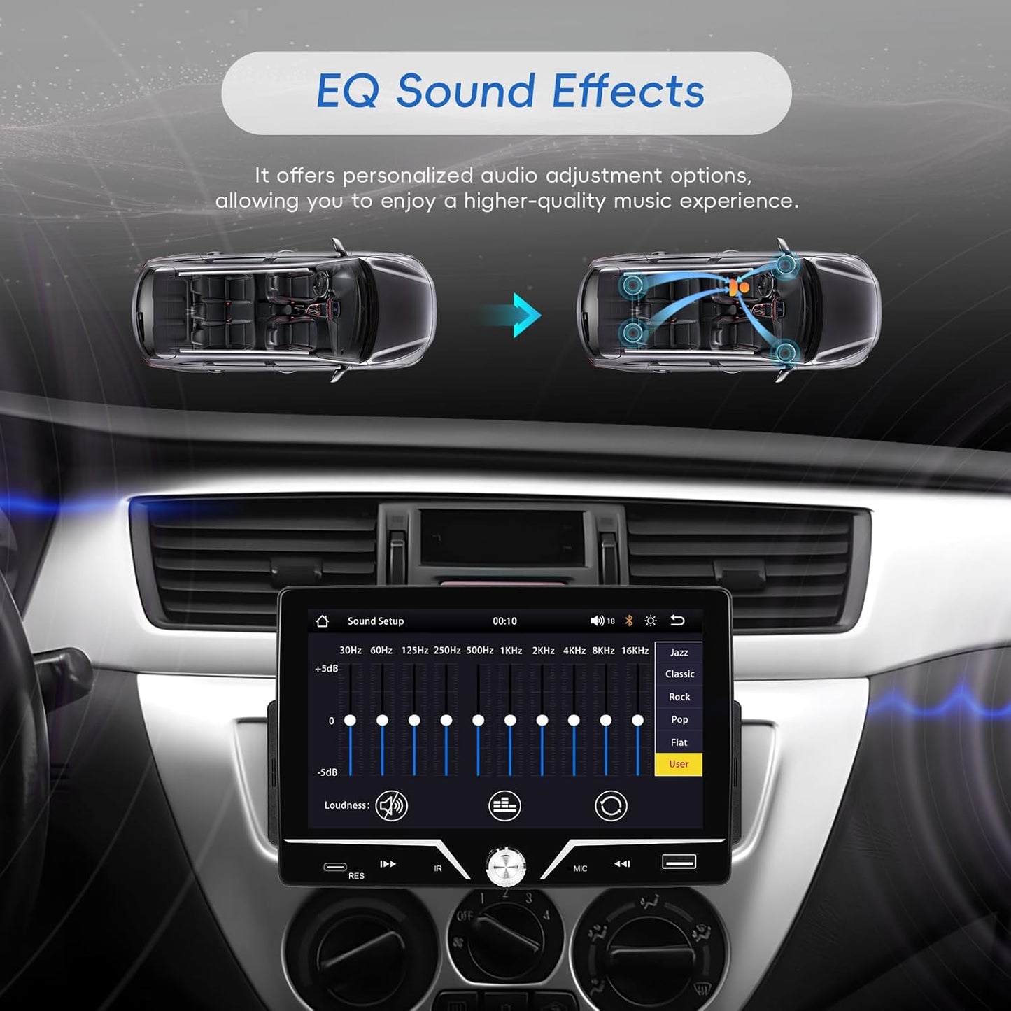 7-inch Single Din Car Stereo with CarPlay Android Auto Bluetooth