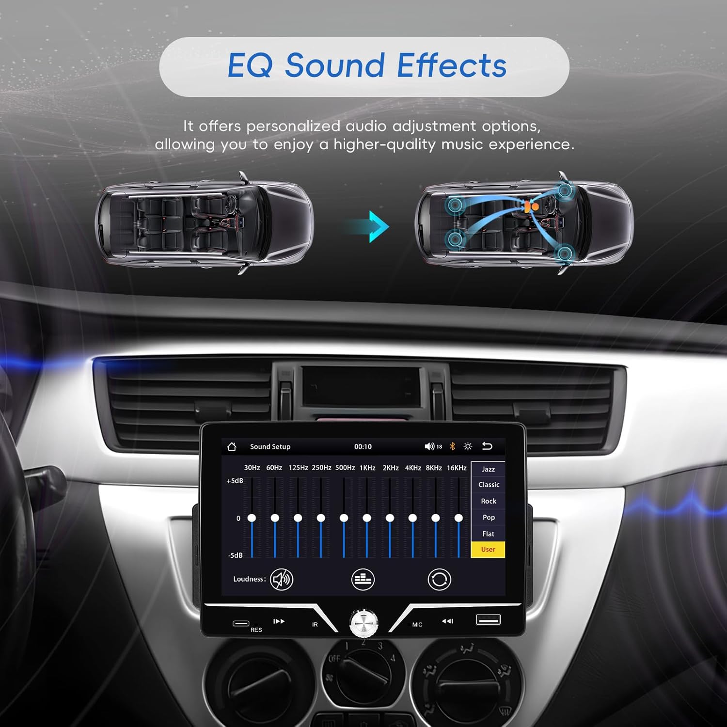 7-inch Single Din Car Stereo with CarPlay Android Auto Bluetooth