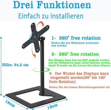 Brushed Metal Adjustable Stand for Echo Show 15, 360° Swivel