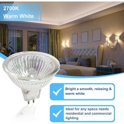 WeshLMPO MR16 35W GU5.3 Dimmable Warm White Halogen Bulb 6-Pack