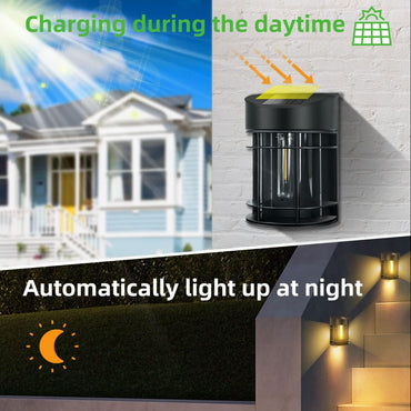 Nipify 6-Pack Warm White Retro Solar Fence Wall Lights