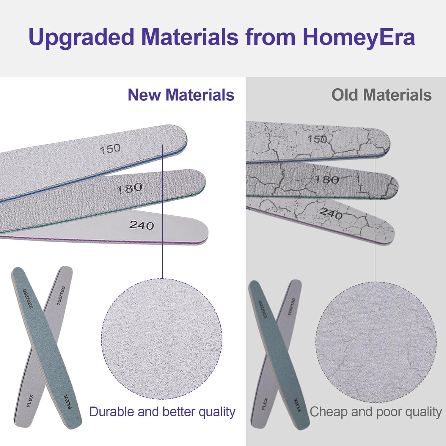 HomeyEra 6-Piece Professional Nail File and Buffer Set