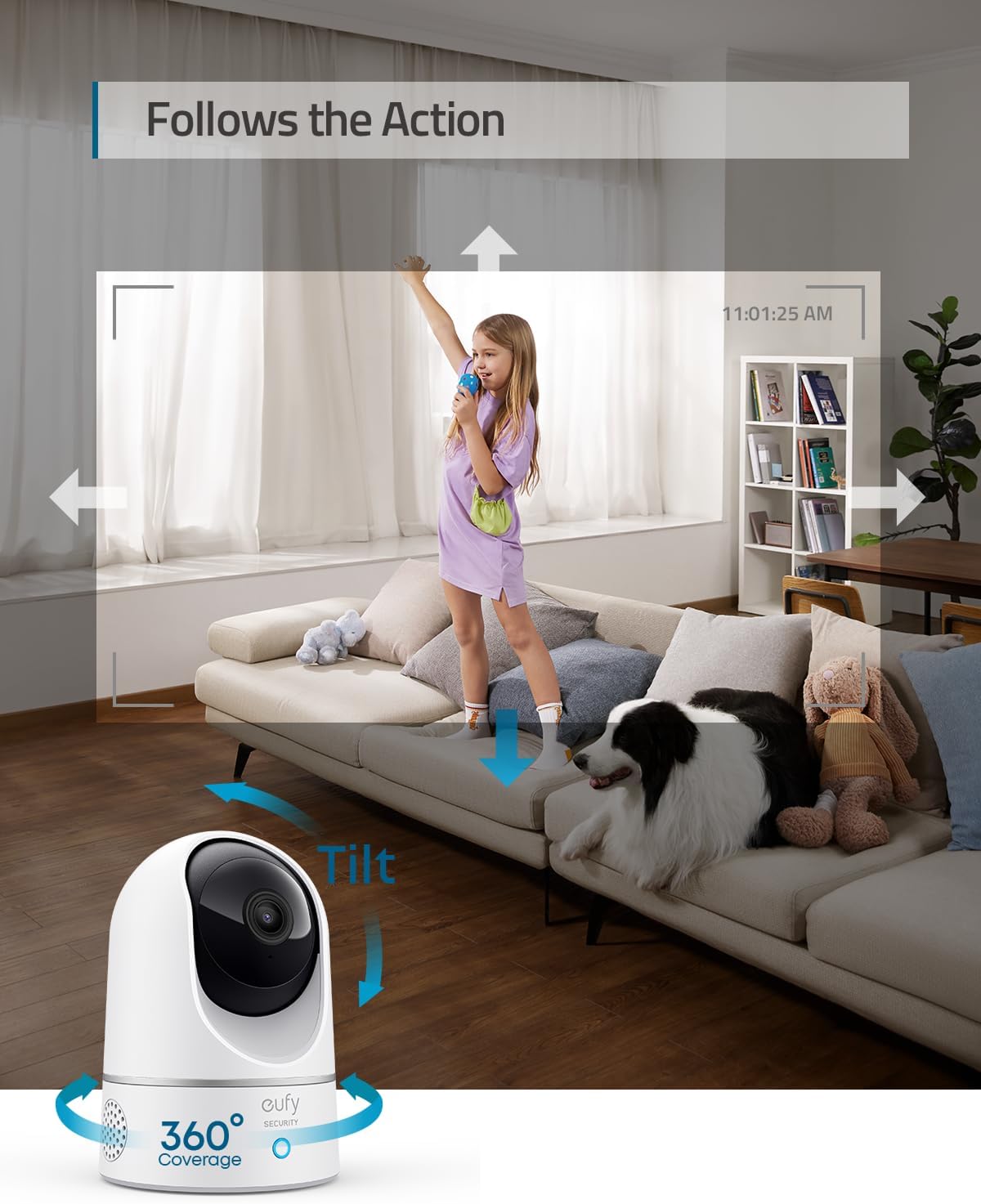 eufy Security 2K Indoor Cam Pan & Tilt Wi-Fi IP Camera White (Renewed)