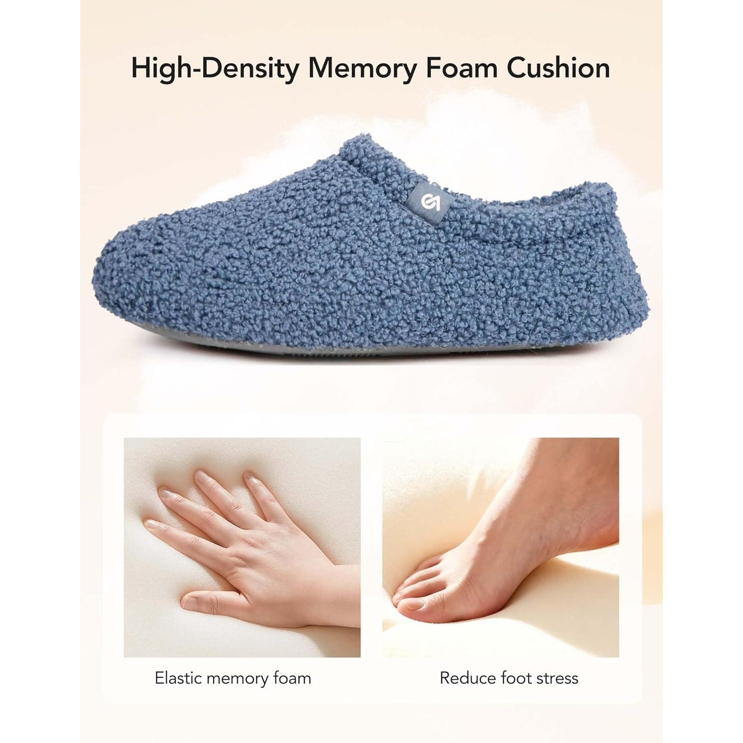 VeraCosy Women's Fuzzy Memory Foam Non‑Slip Slippers