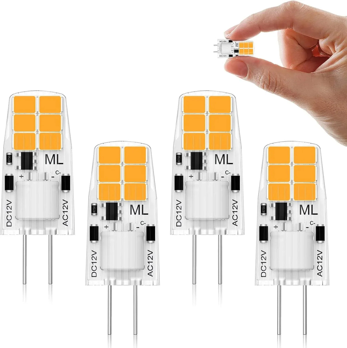 4-Pack G4 LED Light Bulbs 1.2W Warm White 2700K - Gomix Brands Outlet