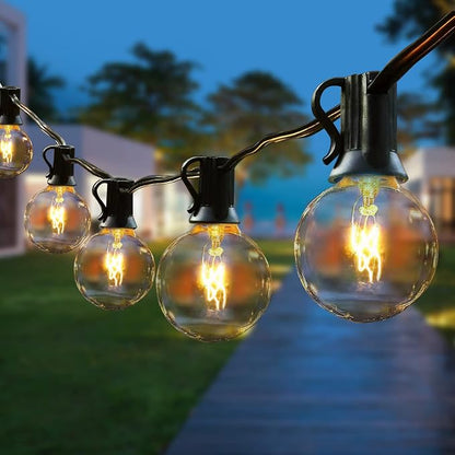Bomkim G40 Outdoor String Lights 9.5m 25+4 Bulbs IP45 Waterproof Warm White