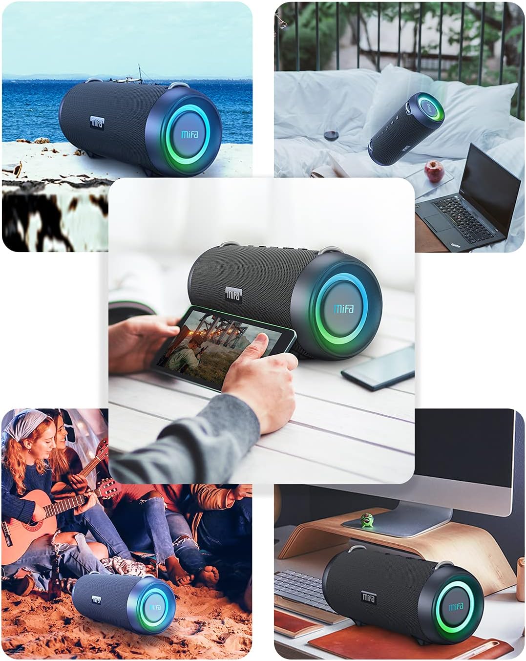 MIFA A90 60W Waterproof Bluetooth Speaker with LED Lights