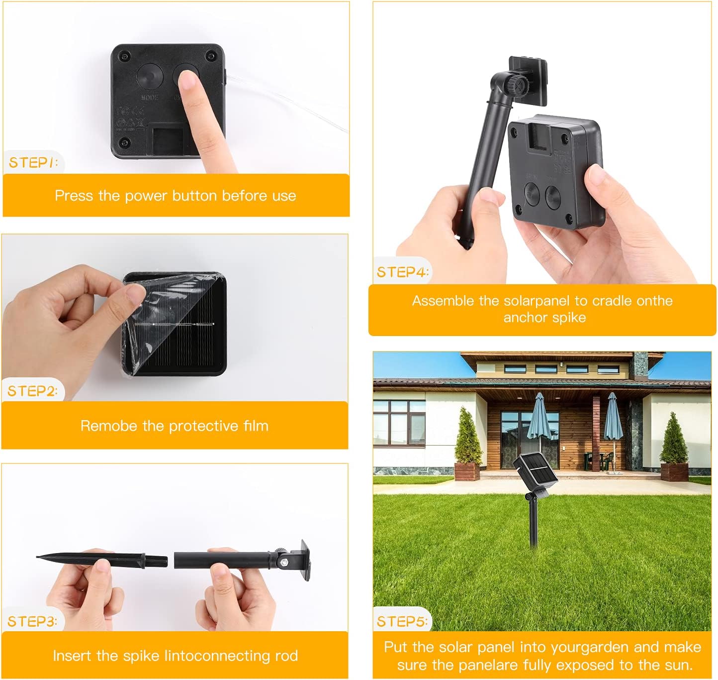 Heaffey Purple Solar Fairy String Lights 40ft Waterproof Outdoor LED