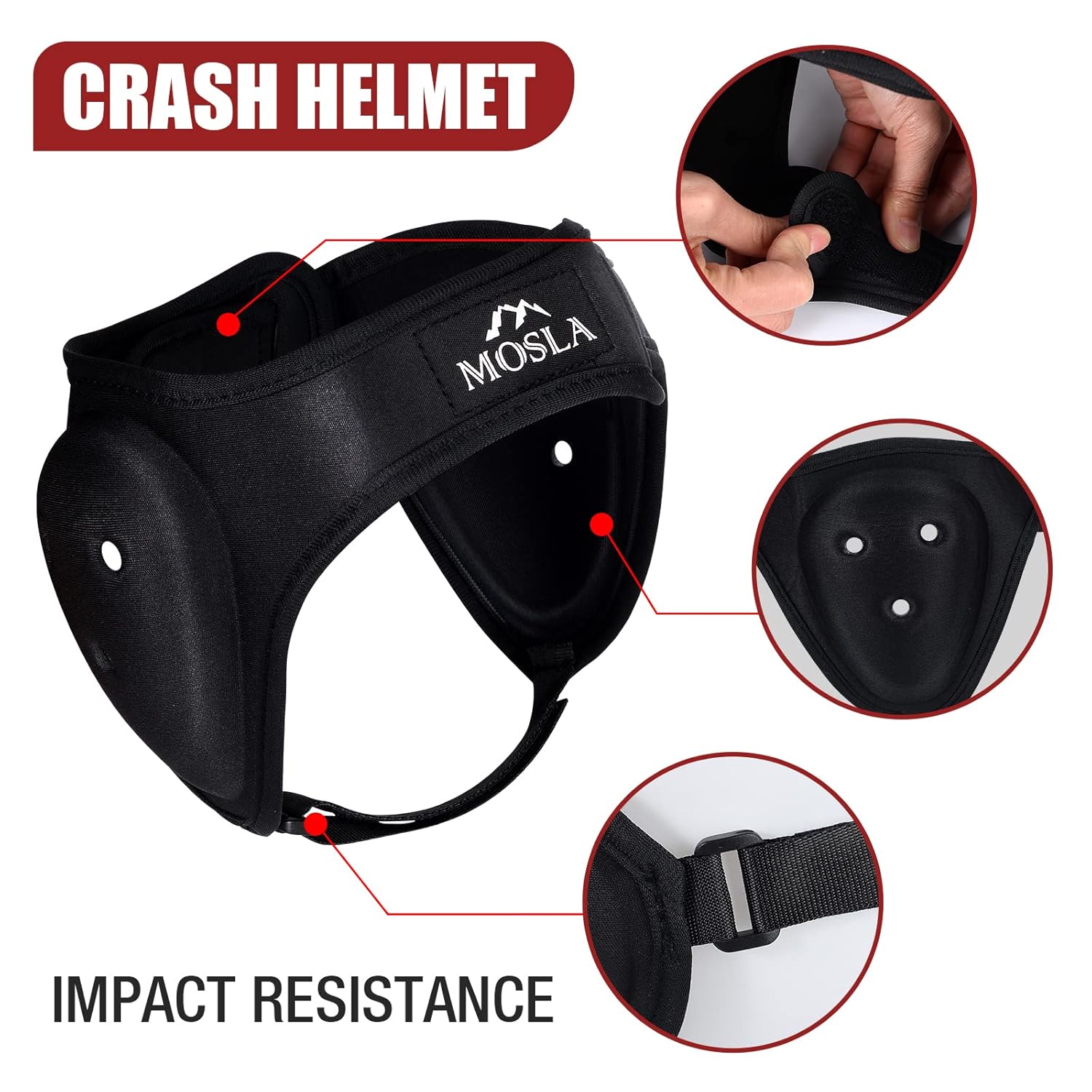 Adjustable Black Wrestling Headgear with Ear Guards for MMA